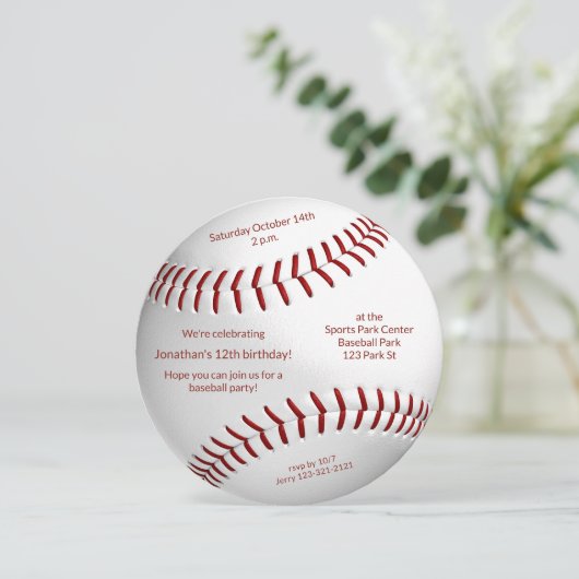 少年少女野球ソフトボール誕生日パーティー 案内状 (スタンド正面)