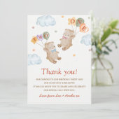 少年少女 カップル テディベア パーティー 誕生日 招待状 (スタンド正面)