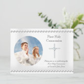 少年少女 初領聖体 白い十字架 写真 招待状 (スタンド正面)