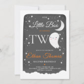 少年幽霊リトルブー2nd誕生日パーティーハロウィーン 招待状 (正面)