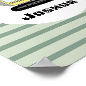 少年建設用ショベル エクスカベーターと名前 子供 ポスター (角)