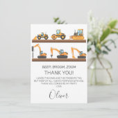 少年建設車両の誕生日感謝カード 招待状 (スタンド正面)