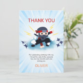 少年忍者戦士の誕生日パーティーお礼カード サンキューカード (スタンド正面)