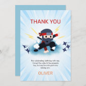 少年忍者戦士の誕生日パーティー感謝カード サンキューカード (正面/裏面)