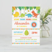 少年恐竜誕生日ロアディノダニパーティー 招待状 (スタンド正面)