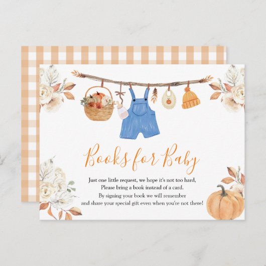 少年服かぼちゃの秋赤ちゃんシャワーベビー本 ポストカード (正面/裏面)