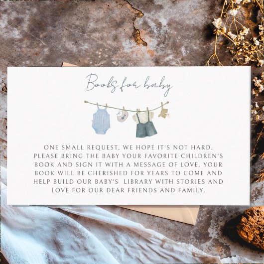 少年服水彩赤ちゃんシャワーベビー エンクロージャーカード