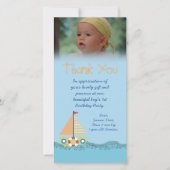 少年水夫はギフトのフォトカードのために感謝していしています サンキューカード (正面)