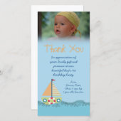 少年水夫はギフトのフォトカードのために感謝していしています サンキューカード (正面/裏面)