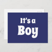 少年水色の白かわいいベビー発表 ポストカード (正面/裏面)