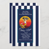 少年海賊の頭蓋骨と剣 招待状 (正面/裏面)