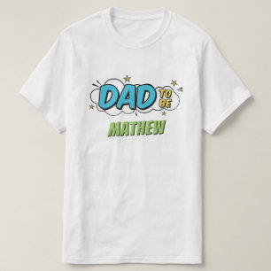 少年漫画ブックスーパーヒーローベビーシャワーパパ Tシャツ