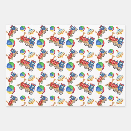 少年玩具包カラフル装紙シート ラッピングペーパーシート (正面)