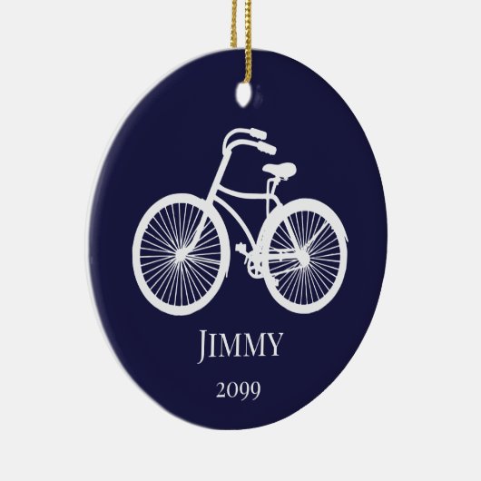 少年用または男性用自転車のクリスマス装飾品 セラミックオーナメント (右)