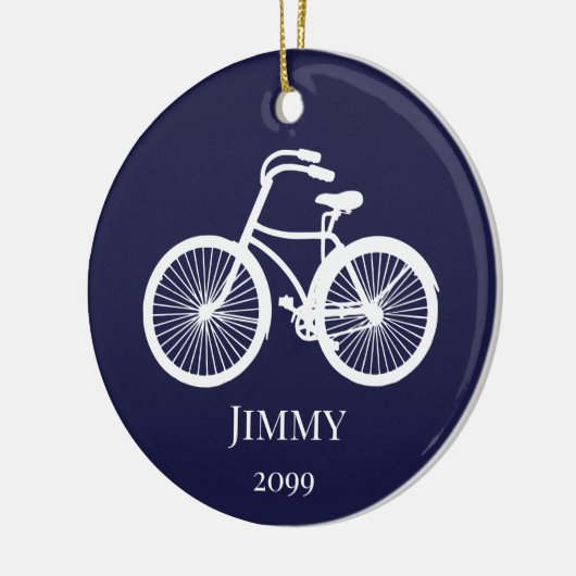 少年用または男性用自転車のクリスマス装飾品 セラミックオーナメント (左)