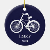 少年用または男性用自転車のクリスマス装飾品 セラミックオーナメント (裏面)