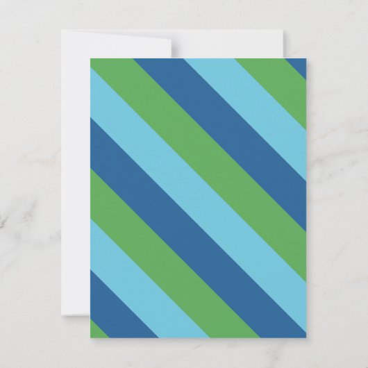 少年用カスタムストライプ 誕生日お礼カードを埋め込む ノートカード (裏面)