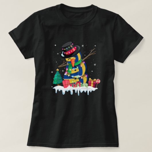 少年用クリスマスバレーボール雪だるま衣装 Tシャツ (デザイン正面)