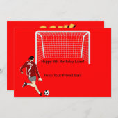 少年用サッカー誕生日招待状 招待状 (正面/裏面)