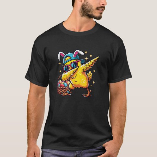 少年用ダビングイースターひよこウサギ耳の衣装 Tシャツ (正面)
