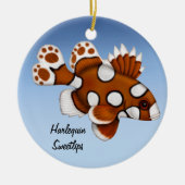 少年用ハーレクインアユリップリーフフィッシュオーナメント セラミックオーナメント (正面)