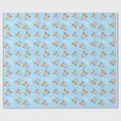 少年用ベビーカー付きベビーシャワーラッピング紙 ラッピングペーパー (フラット)