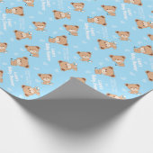 少年用ベビーカー付きベビーシャワーラッピング紙 ラッピングペーパー (角)