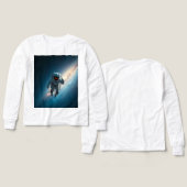 少年用ロンスリーブ天文学宇宙柄Tシャツ (デザイン 正面&背面)
