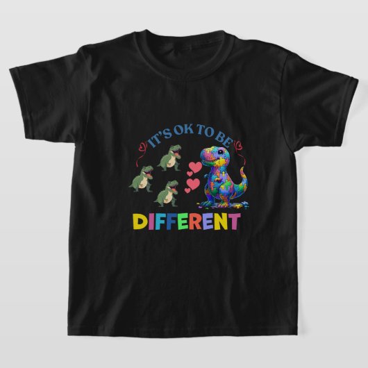 少年用Tシャツ - 違うことはOK 🦕💖 Tシャツ (レイダウン)