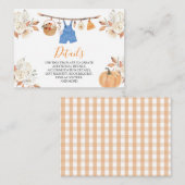 少年秋の服カボチャ秋ベビーシャワー詳細 エンクロージャーカード (正面/裏面)