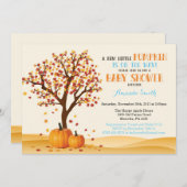 少年秋カボチャ赤ちゃんシャワー招待状カード 招待状 (正面/裏面)