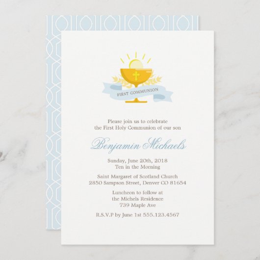 少年第一聖餐式 招待状 (正面/裏面)