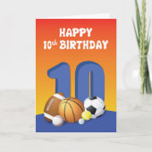 少年第10誕生日のスポーツ カード (正面)