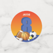 少年第8誕生日スポーツボール コンフェッティ (スモール正面)