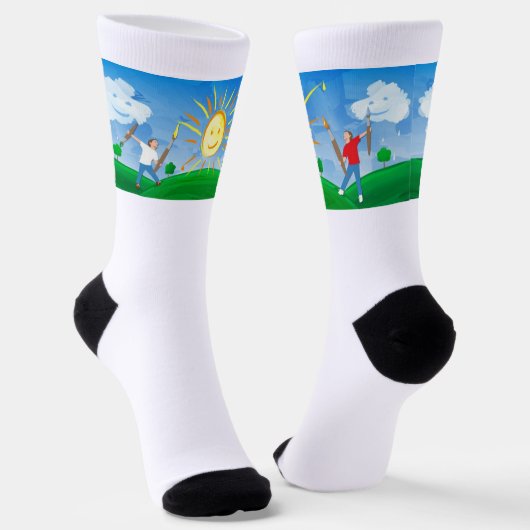 少年絵画の空 ソックス (傾斜あり)