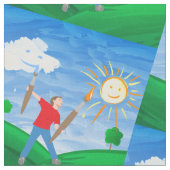 少年絵画の空 ファブリック (クローズアップ)