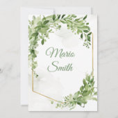 少年聖体拝領シンプルグリーンゴールド 招待状 (裏面)