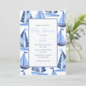 少年航海ののための帆船ベビーシャワー招待状 招待状 (スタンド正面)
