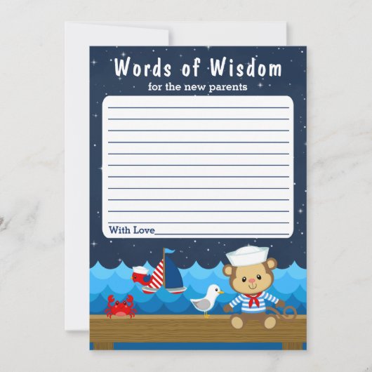 少年航海の猿の赤と海軍の英知の言葉 招待状 (正面)