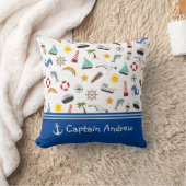 少年船長の船乗りスタイルのぬいぐるみ クッション (ブランケット)