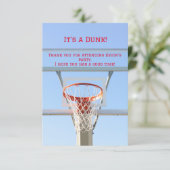 少年誕生日パーティーブルースカイバスケットボールフープ サンキューカード (スタンド正面)