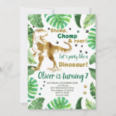 少年誕生日恐竜招待状Tレックス誕生日 招待状 (正面)