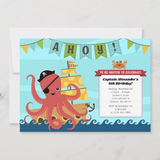 少年誕生日招待状 招待状 (正面)