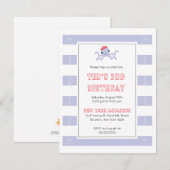 少年誕生日招待状 - 海賊タコ 招待状 (正面/裏面)