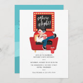 少年誕生日映画ナイトスリープバーパーティー 招待状 (正面/裏面)