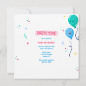 少年誕生日枠写真招待状 招待状 (裏面)