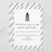 少年誕生日 - ロケット船 招待状 (正面/裏面)