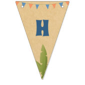 少年誕生日-恐竜の足音-パーティーフラグ バンティングフラッグ (第2の旗)