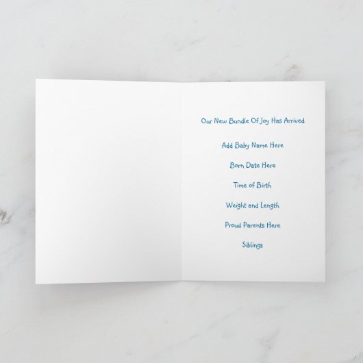 少年誕生 招待状 (内部)