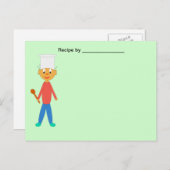 少年調理師オングリーンテクスチャレシピカー空白のド ポストカード (正面/裏面)